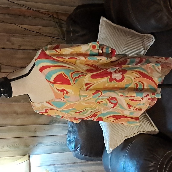 Emily Wonder Women Colorful Abstract Print Top Size Large - Picture 3 of 7